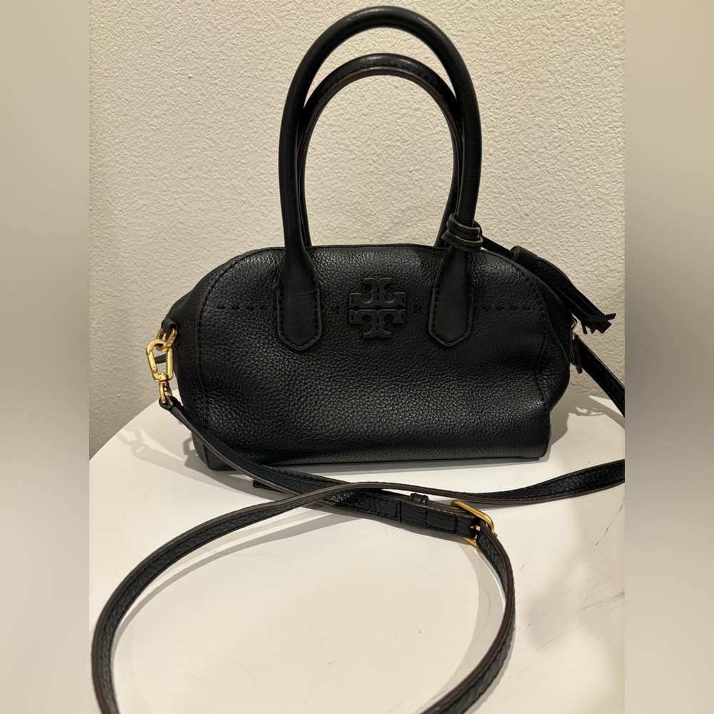 Discontinued Tory Burch Cross Body with Top Handle Black
